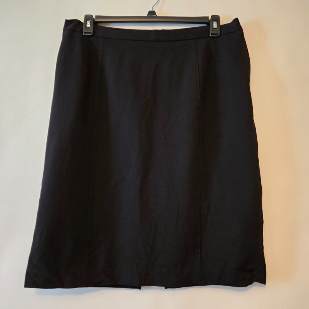 Kasper Black Lined Stretch Skirt Plus Sz 14W